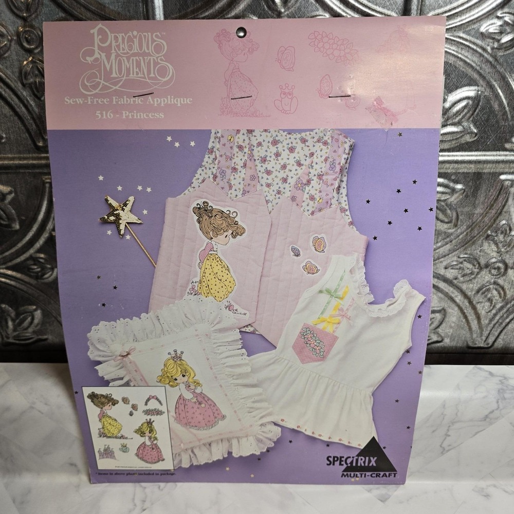 Vtg 1990's Precious‎ Moments Sew Free Fabric Applique - Princess #516 NEW